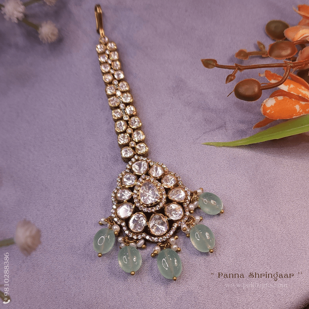 Panna Shringaar Moissanite Polki Tikka
