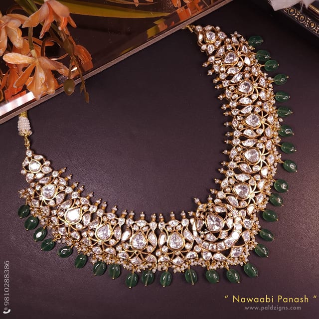 Nawaabi Panash Moissanite Polki Necklace