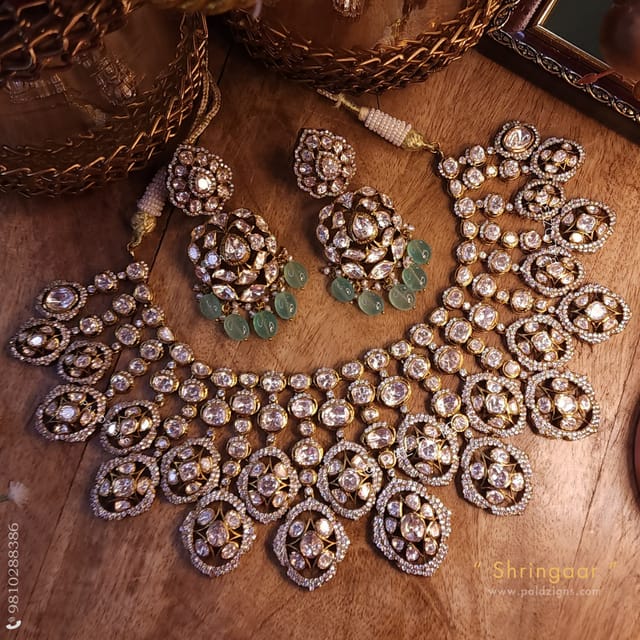 Shringaar Moissanite Polki Necklace Set