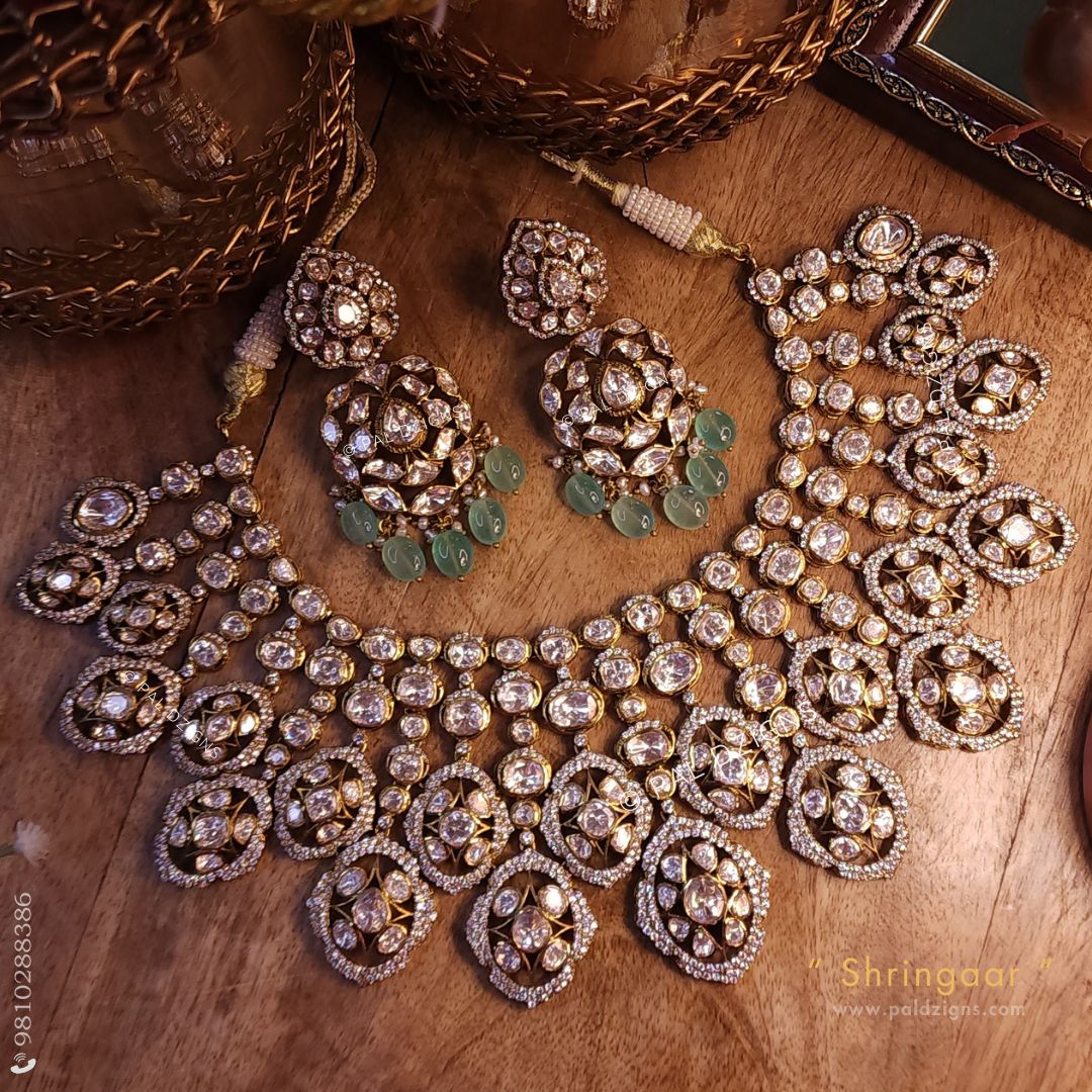 Shringaar Moissanite Polki Necklace Set