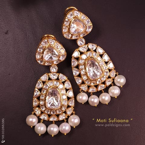 Moti Sufiaana Moissanite Polki Earrings
