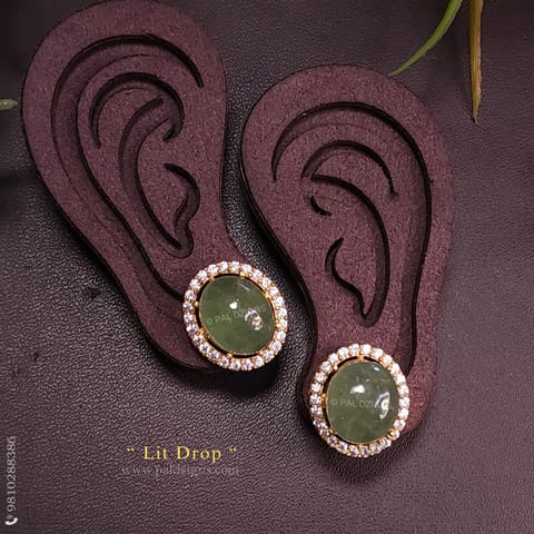 Lit Drop Moissanite Polki Stud