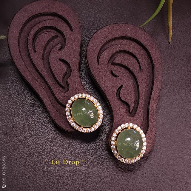 Lit Drop Moissanite Polki Stud