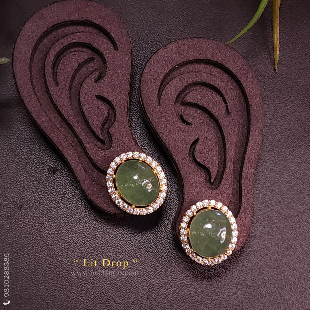 Lit Drop Moissanite Polki Stud