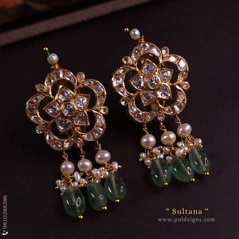 Sultana Moissanite Polki Studs