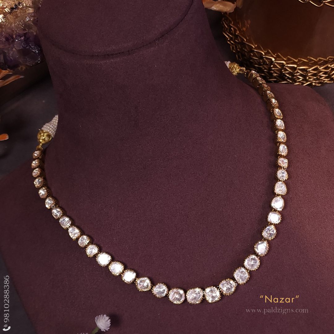 Nazar Antique Moissanite Polki Necklace
