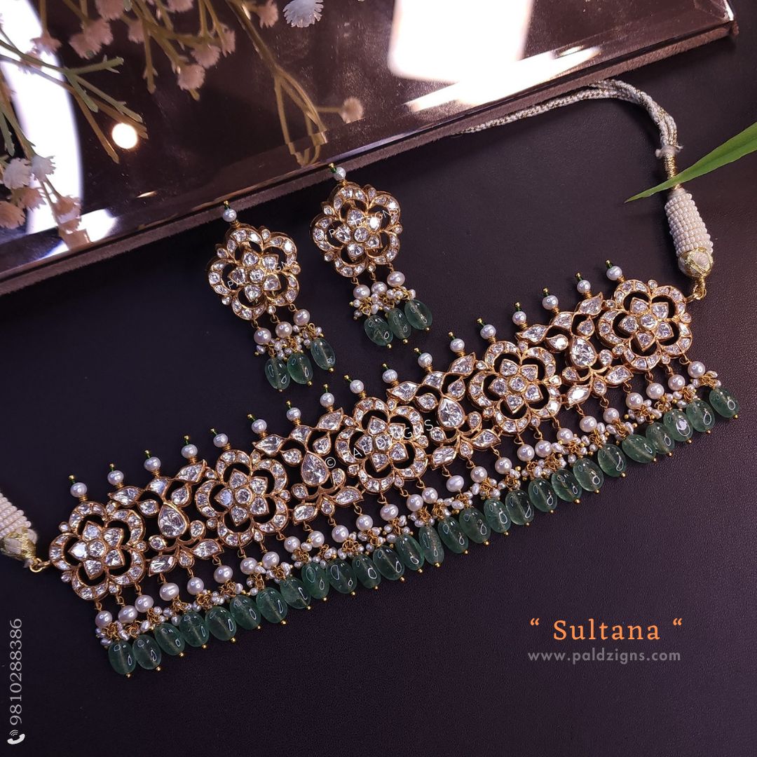 Sultana Moissanite Polki Choker Set