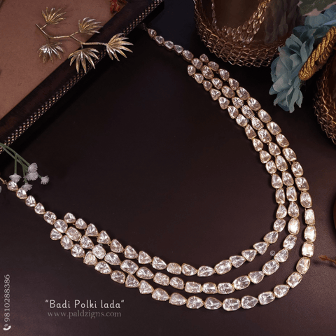 Badi Polki Lada Moissanite Polki Long Necklace