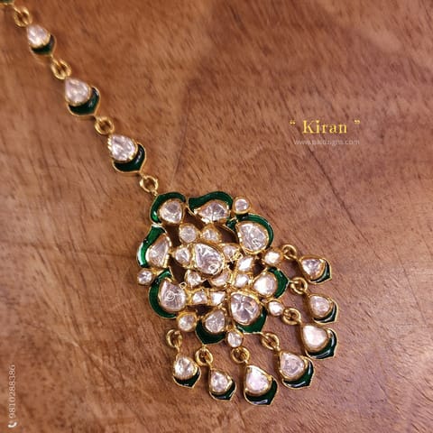 Kiran Moissanite Polki Maangtikka