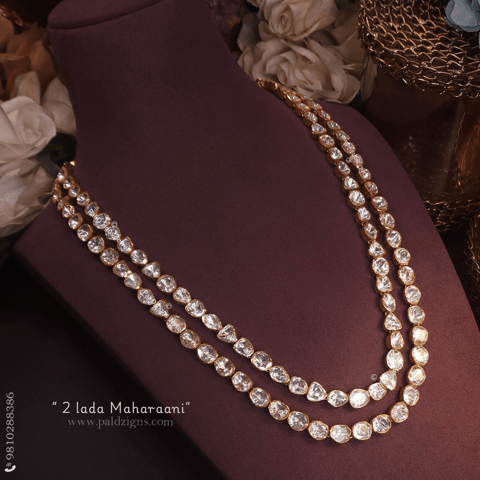 2 Lada MahaRaani Moissanite Polki Necklace