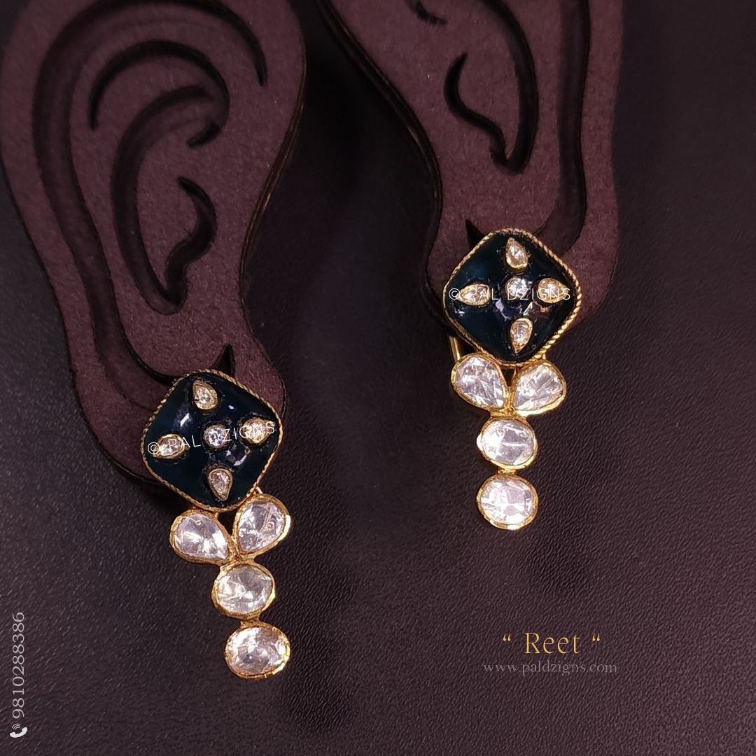 Reet Moissanite Polki Studs