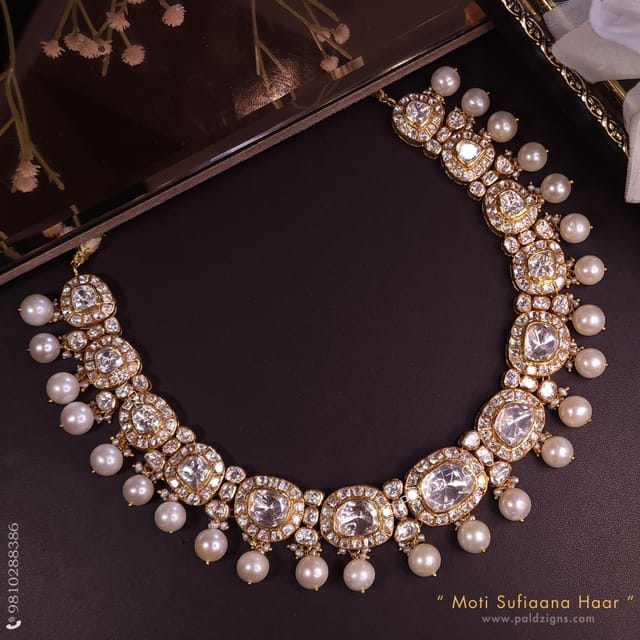 Moti Sufiaana Haar Moissanite Polki Necklace