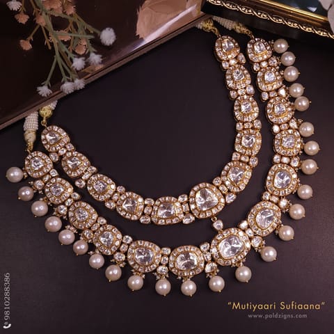 Mutiyaari Sufiaana Detachable Moissanite Polki Necklace