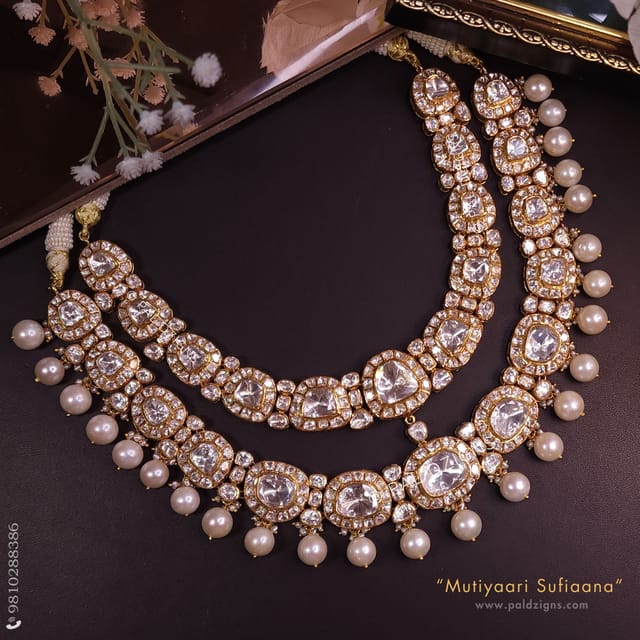 Mutiyaari Sufiaana Detachable Moissanite Polki Necklace