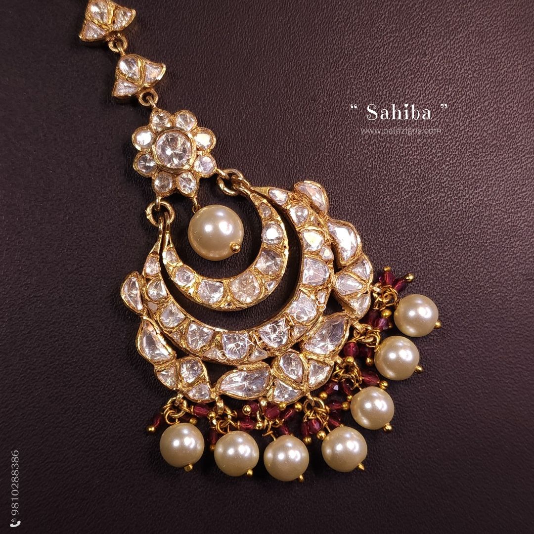 Sahiba Moissanite Polki Maangtikka