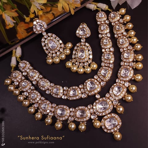 Sunhera Sufiaana Detachable Moissanite Polki Necklace Set
