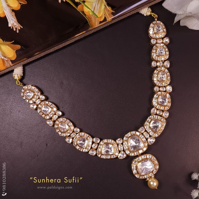 Sunhera Sufii Detachable Moissanite Polki Necklace