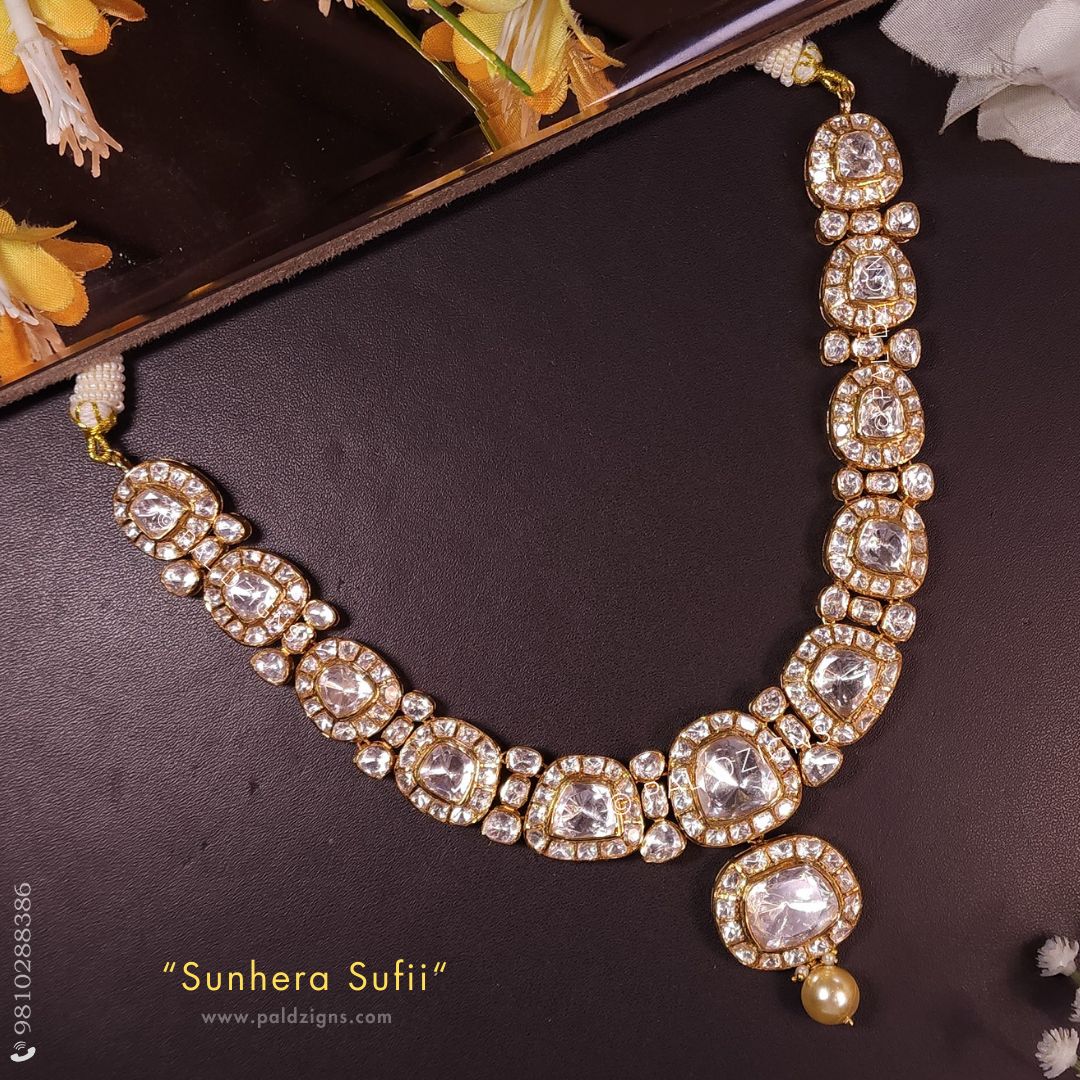 Sunhera Sufii Detachable Moissanite Polki Necklace