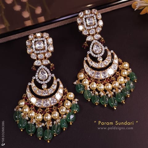 Param Sundari Moissanite Polki Earrings