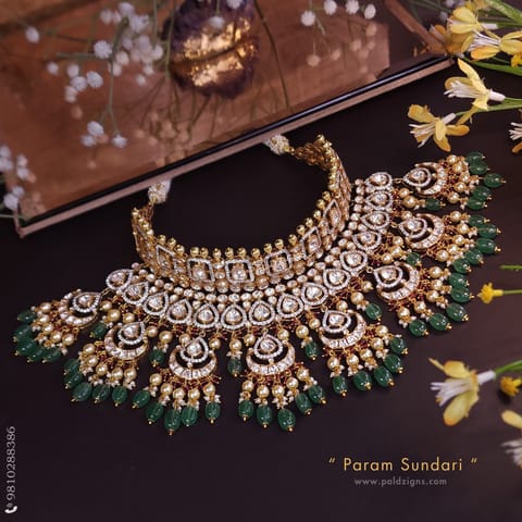 Param Sundari Moissanite Polki Necklace Param Sundari Moissanite Polki Necklace