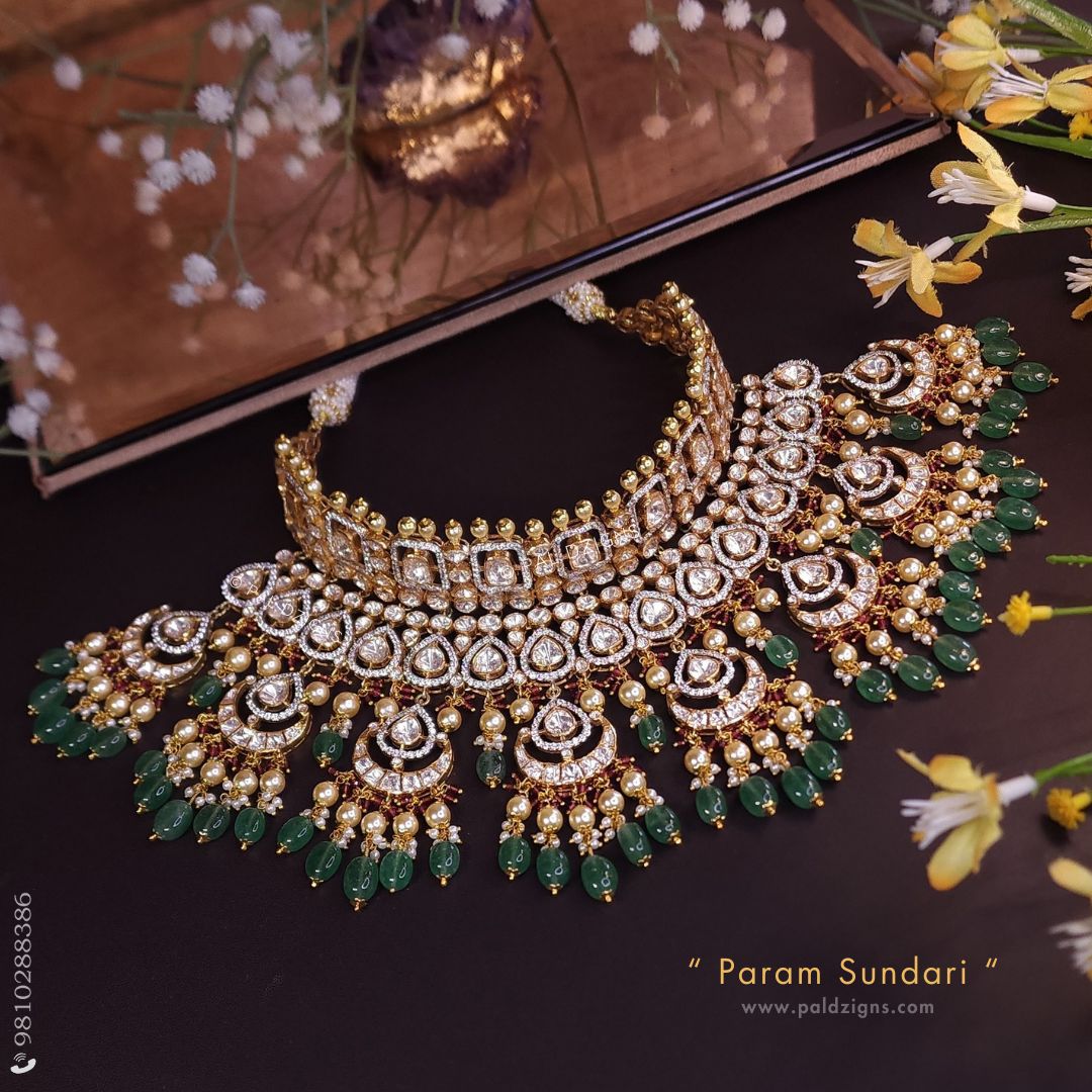 Param Sundari Moissanite Polki Necklace