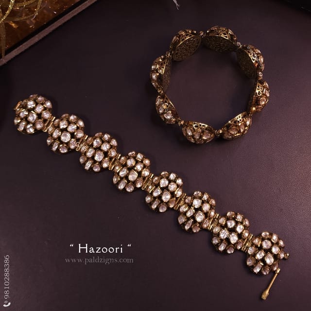 Hazoori (Pair) Moissanite Polki Bracelet