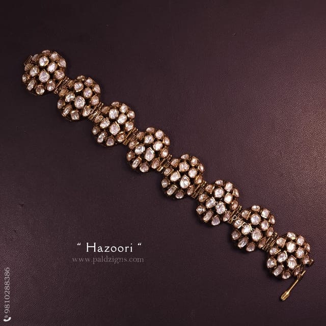 Hazoori (Single) Moissanite Polki Bracelet
