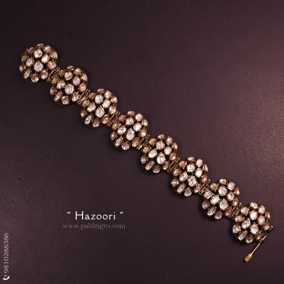 Hazoori (Single) Moissanite Polki Bracelet