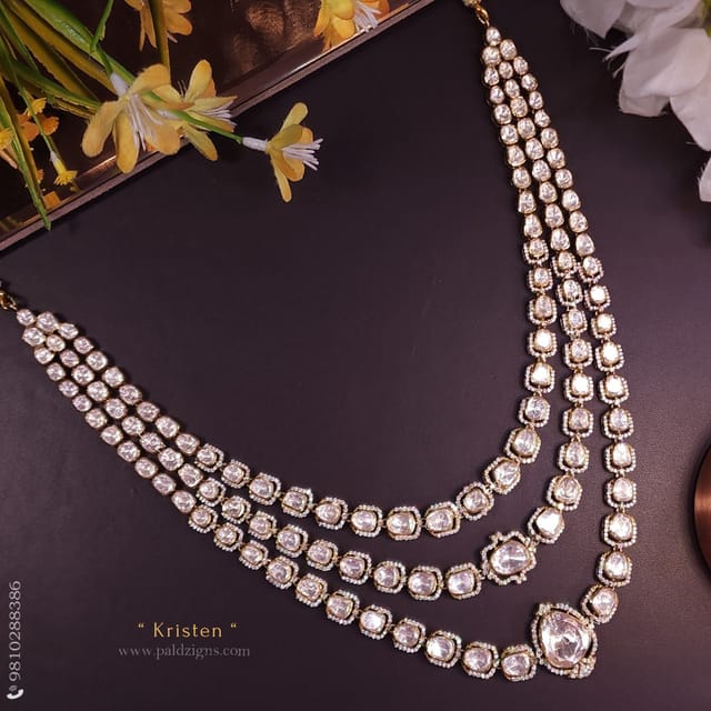 Kristen Moissanite Polki Long Necklace