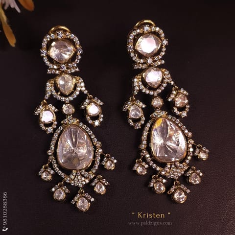 Kristen Moissanite Polki Earrings
