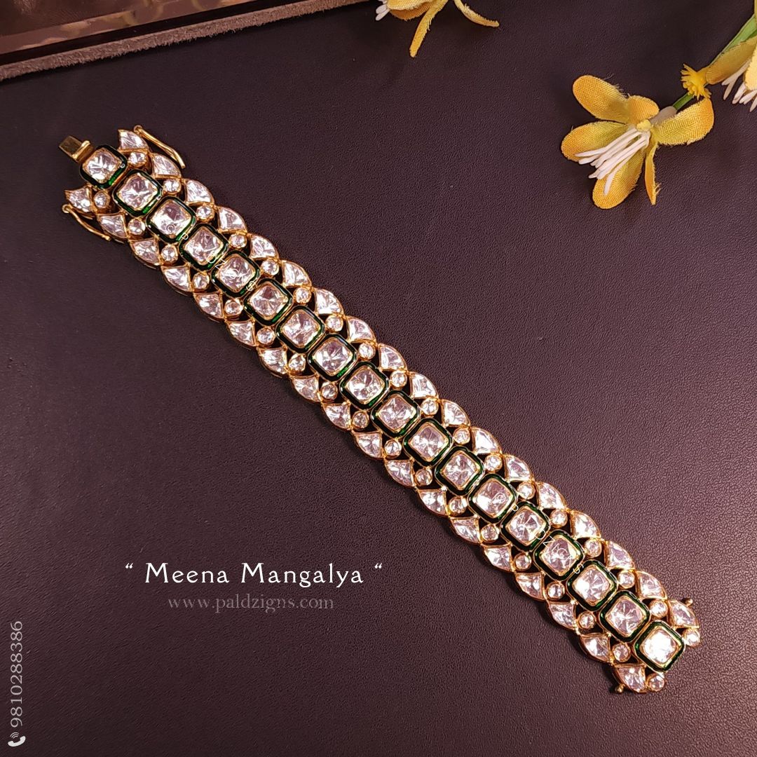 Meena Mangalya Moissanite Polki Bracelet