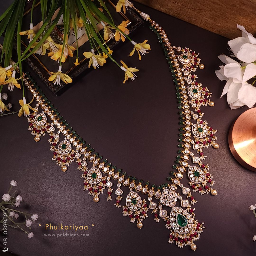 Phulkariyaa Moissanite Polki Long Necklace
