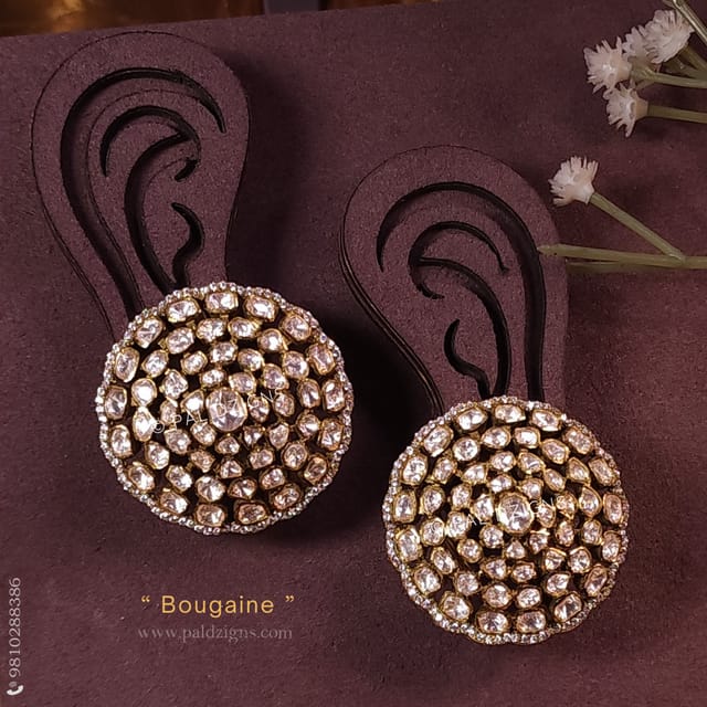 Bougaine Antique (Big) Moissanite Polki Studs