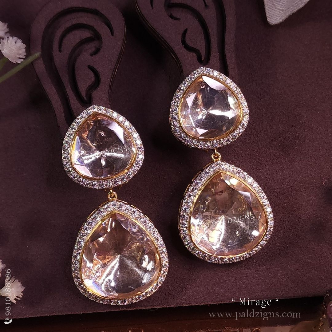Mirage (Big) Moissanite Polki Earring
