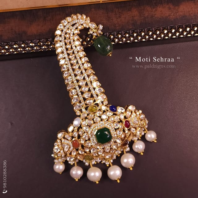 Moti Sehraa (Small) Moissanite Polki Kalgi