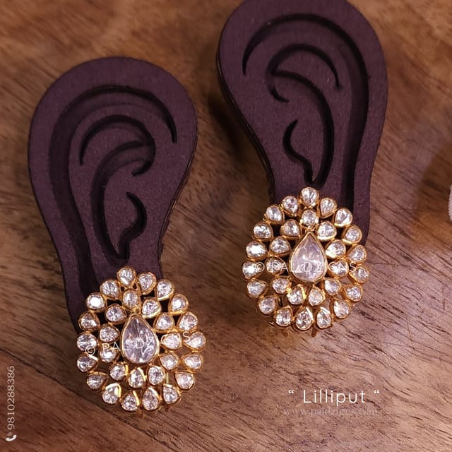 Lilliput Moissanite Polki Studs