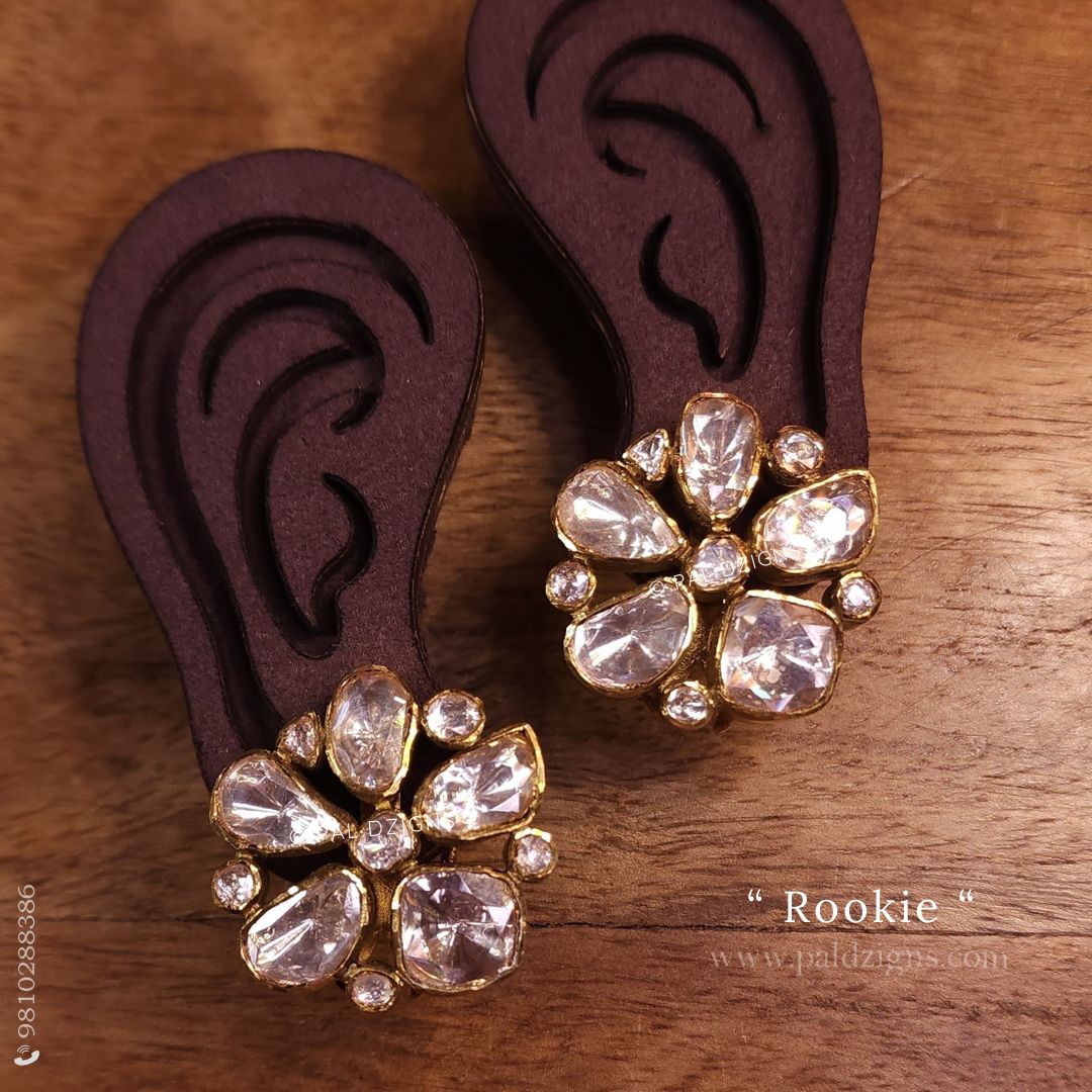 Rookie Antique (Big) Moissanite Polki Studs