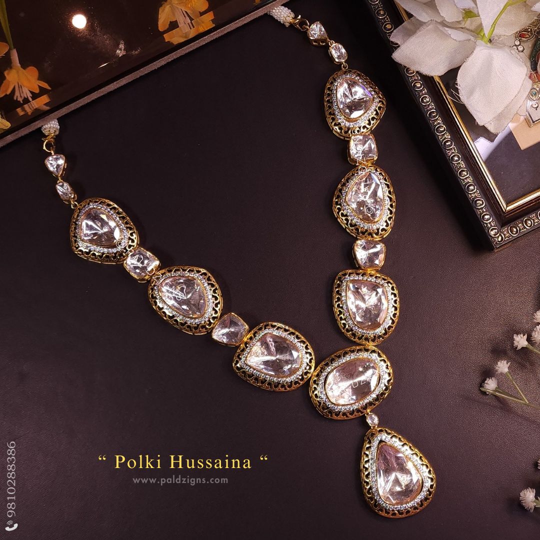 Polki Hussaina Moissanite Big Polki Necklace