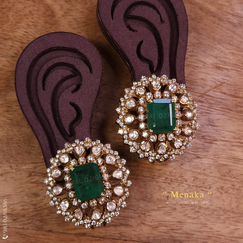 Menaka Moissanite Polki Stud