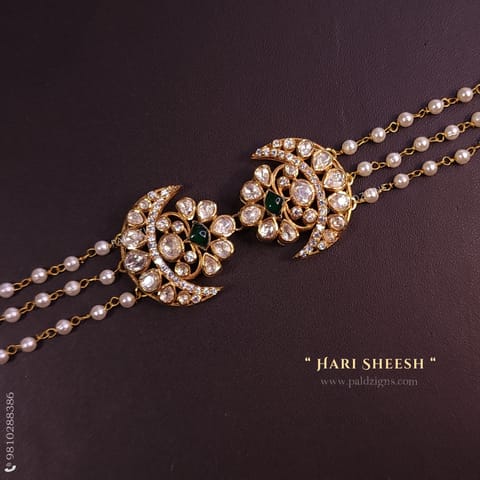 Hari Sheesh Patti in Moissanite Polki Hari Sheesh Patti in Moissanite Polki