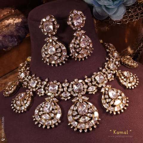 Kamal Moissanite Polki Necklace Set