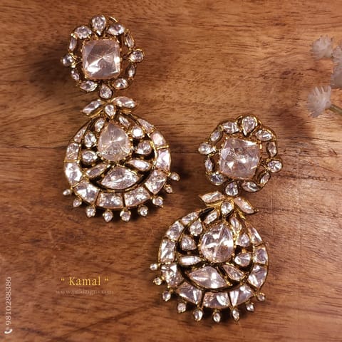Kamal Moissanite Polki Earrings