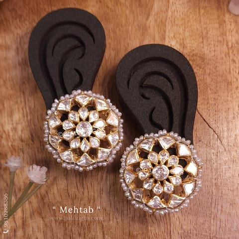 Mehtab Moissanite Polki Stud