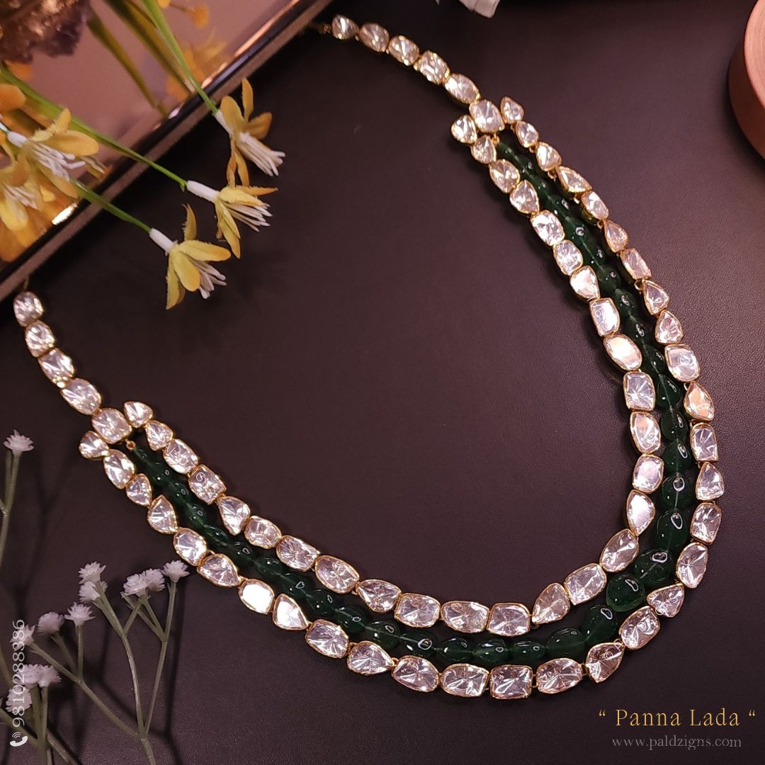 Panna Lada Moissanite Polki Long Necklace