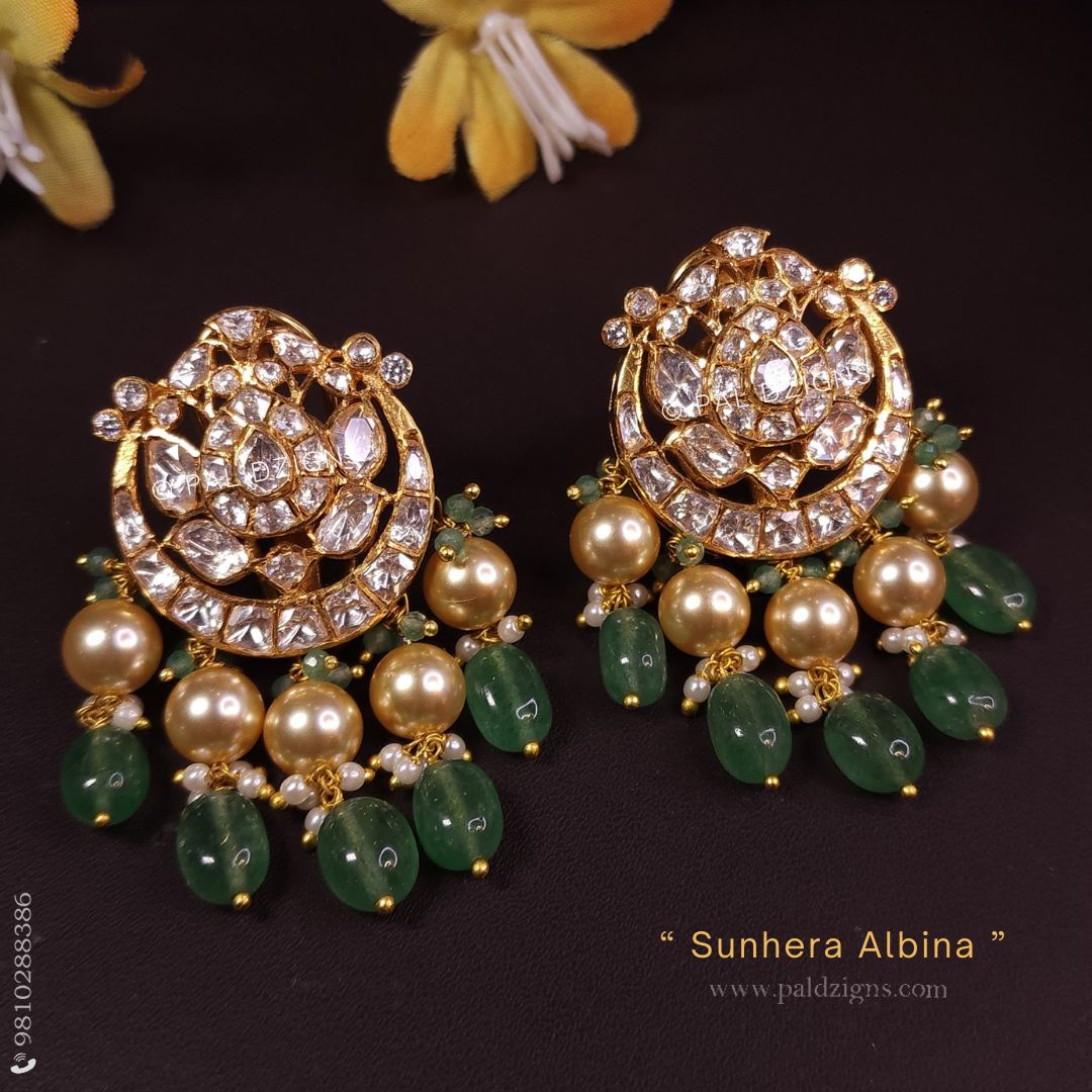 Sunhera Albina Moissanite Polki Earrings