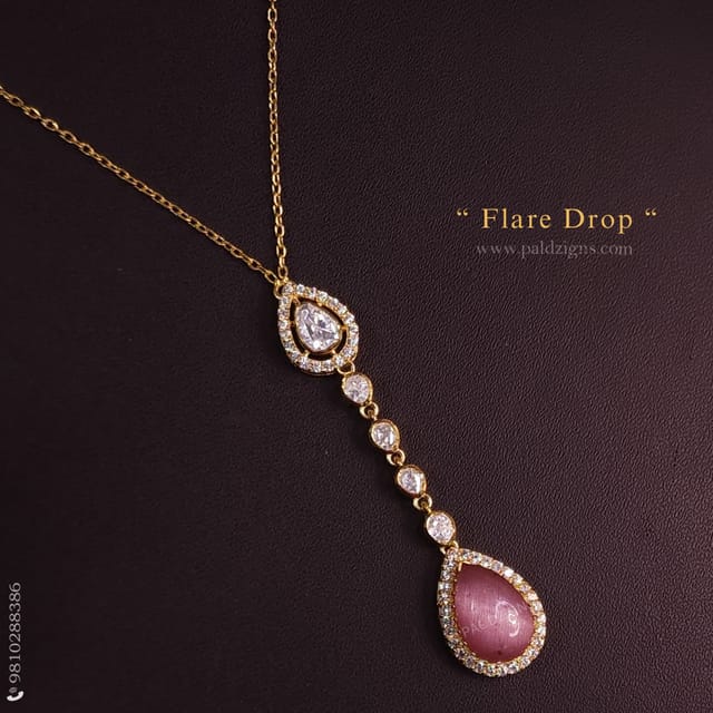 Flare Drop Moissanite Polki Pendant