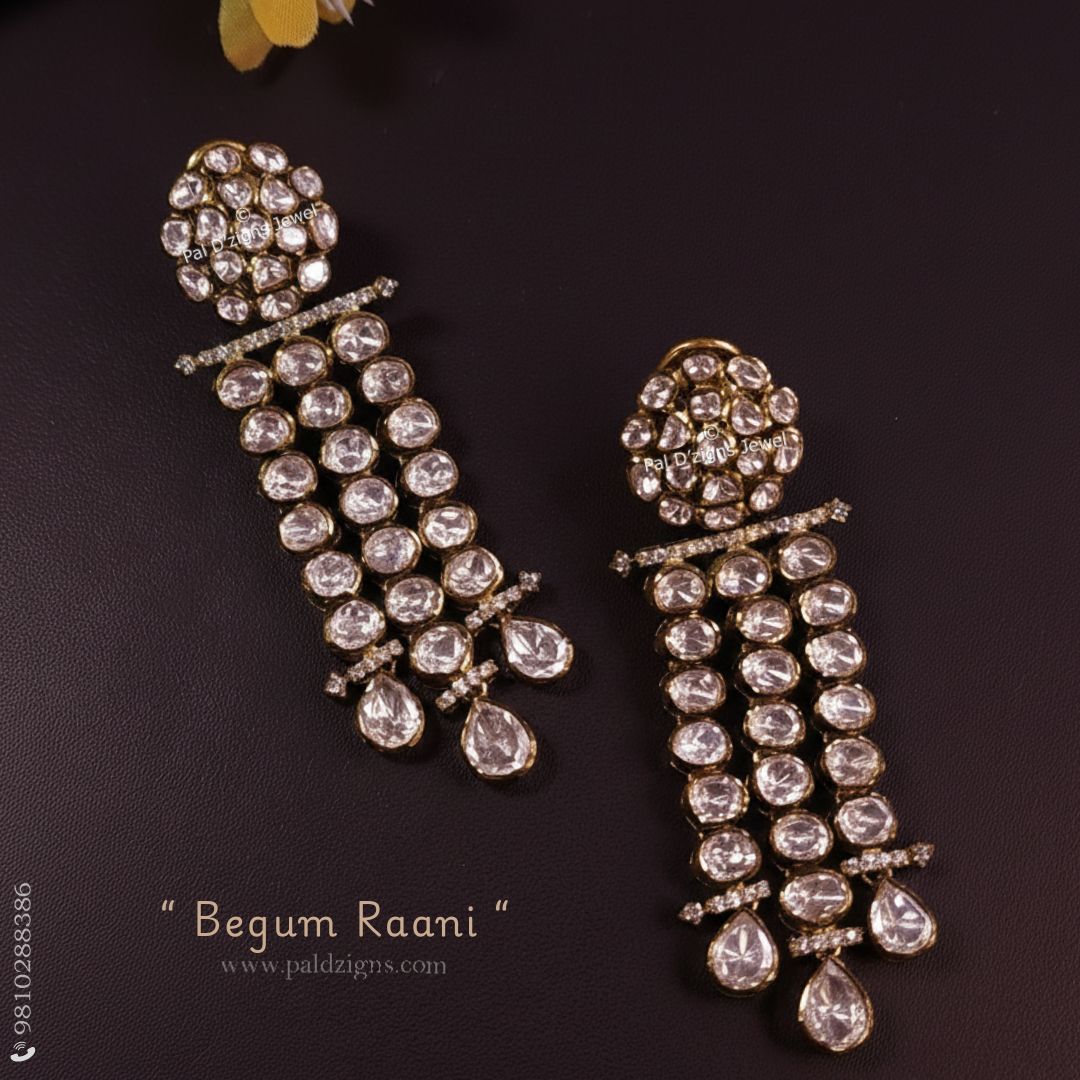 Begum Raani Moissanite Polki Earrings