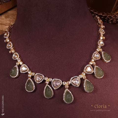 Cloria Moissanite Polki Necklace