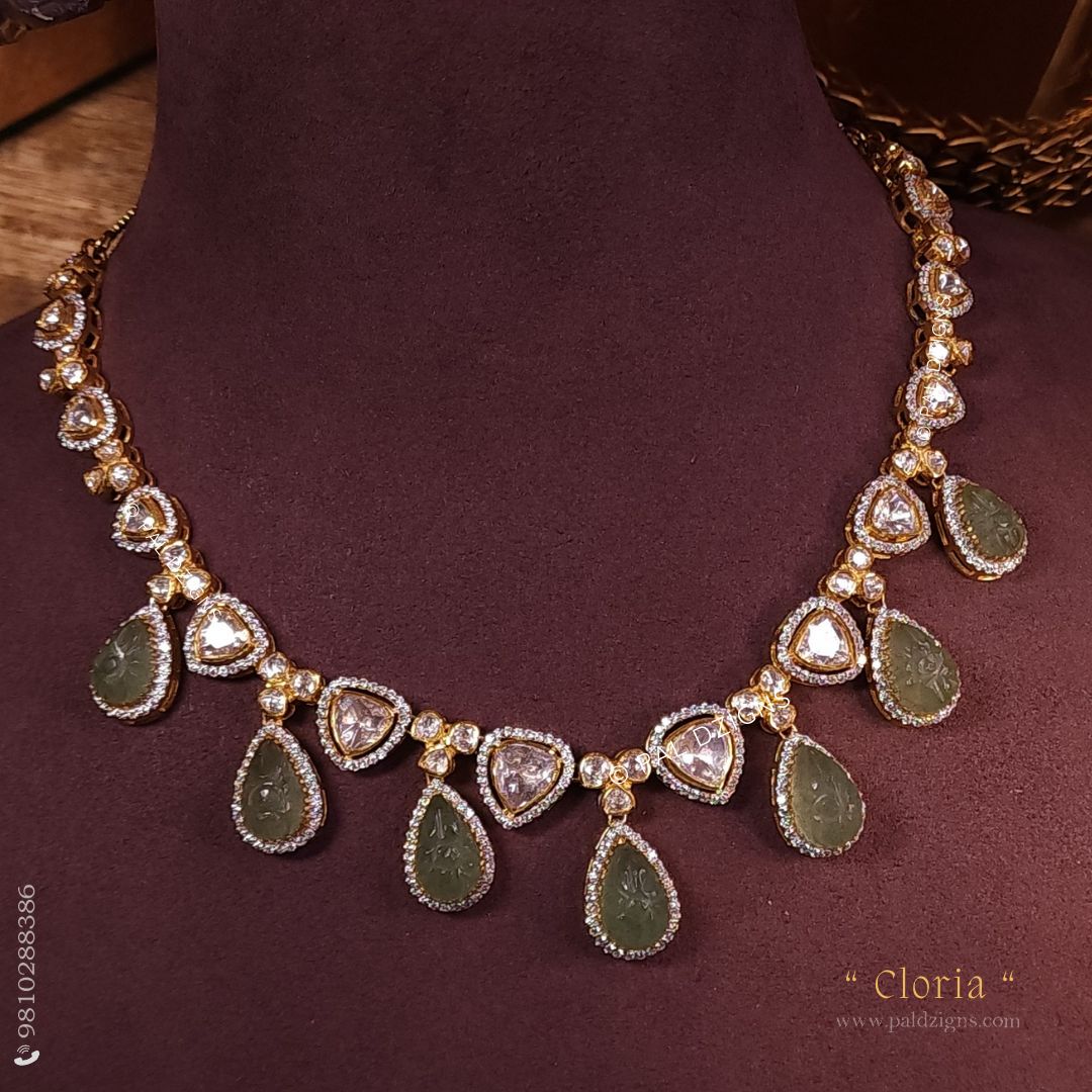 Cloria Moissanite Polki Necklace