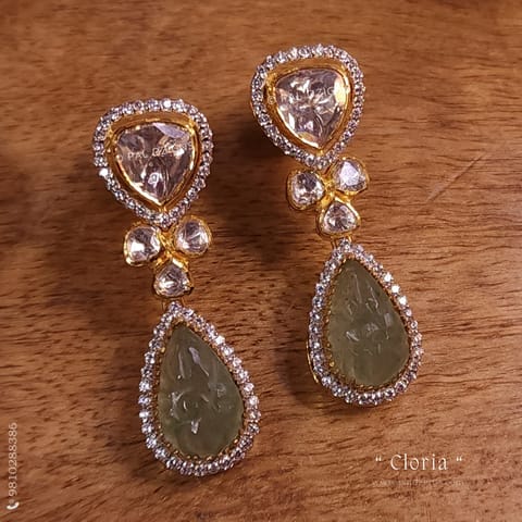 Cloria Moissanite Polki Earrings Cloria Moissanite Polki Earrings